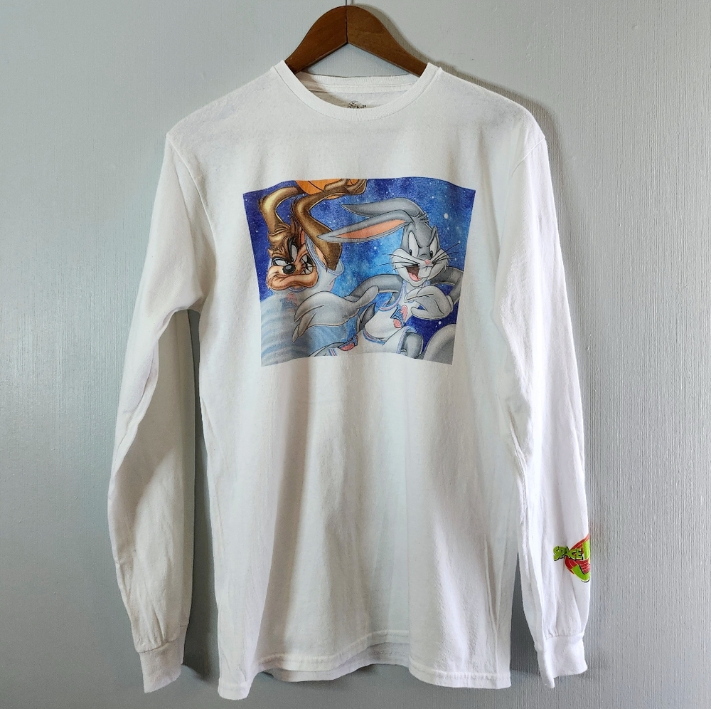 VTG Space Jam Single Stitch Crew Neck Printed Long sleeve Tee